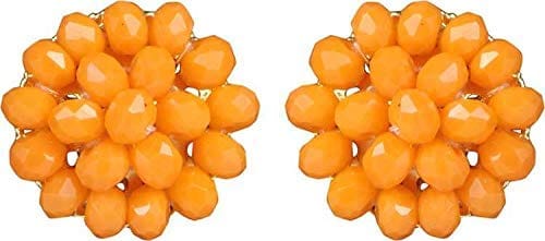 Manbhar Gems - Crystal Gemstone Beads Necklace Set for girl and Women 5 layer Mala With Stud Earring stylish mengo colour traditional Beaded Fashion jewellery