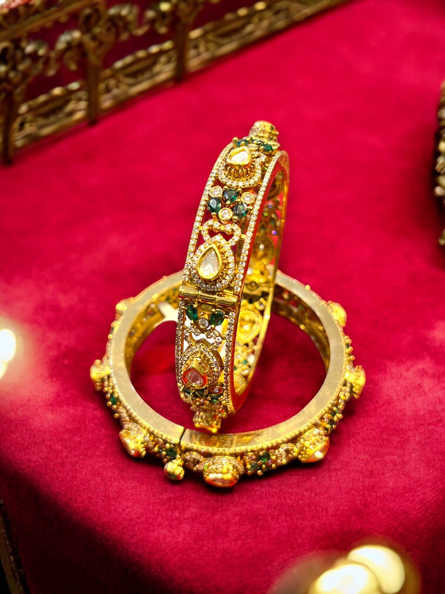 Aaditra Bridal Kundan Bangles By Dia Art Jewels