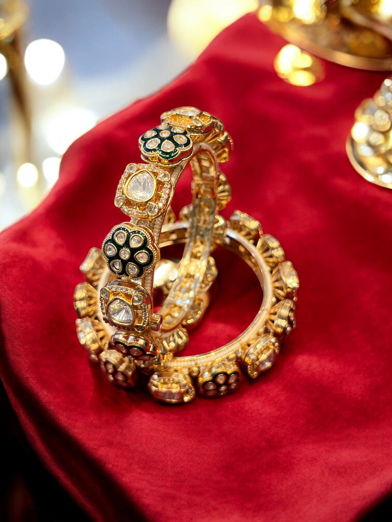 Sohni Dulhan Kundan Bangles By Dia Art Jewels