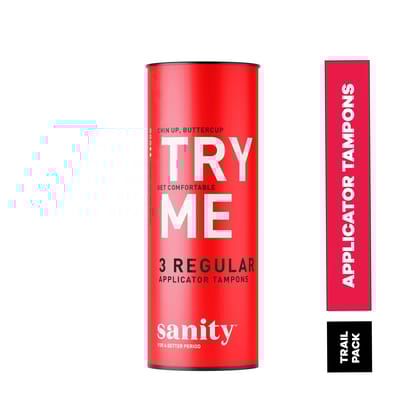 Sanity Applicator Tampons – Light to Medium Flow | Safe Period Protection | Regular Pack of 3
