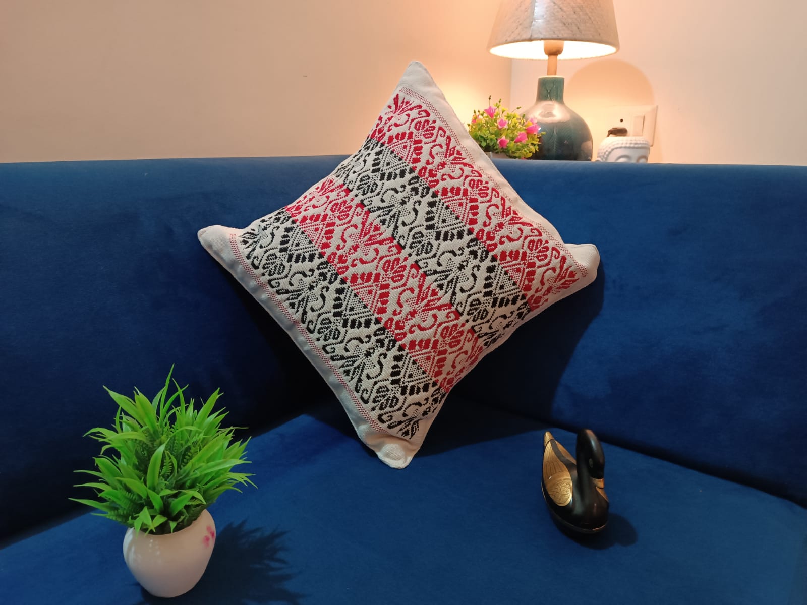 Embroidered Decorative Floor Pillows Crewel Embroidery Throw