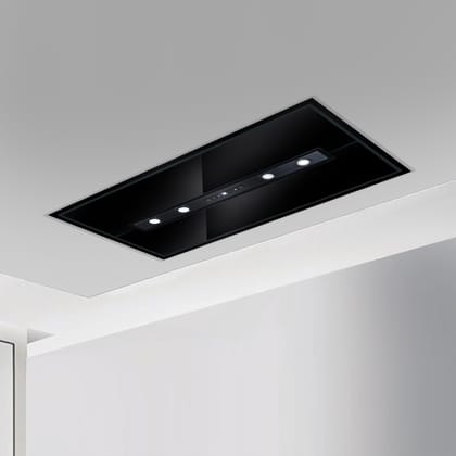 Ceiling Mounted Kitchen Chimney Cassette Island Remote Control 120cm 1250 m3/h with Baffle Filters -Black (CH1010INCS120BL)