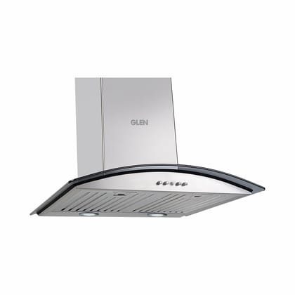 Kitchen Chimney Curved Glass, Push Buttons Baffle filter 60cm 1000 m3/h -Silver (6023 SX)
