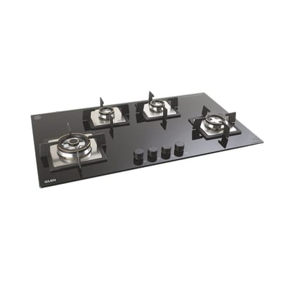 4 Burner Built-in Glass Gas Hob Triple Ring Double Ring Forged Brass Burner Auto Ignition (1094XL SQDBTR)