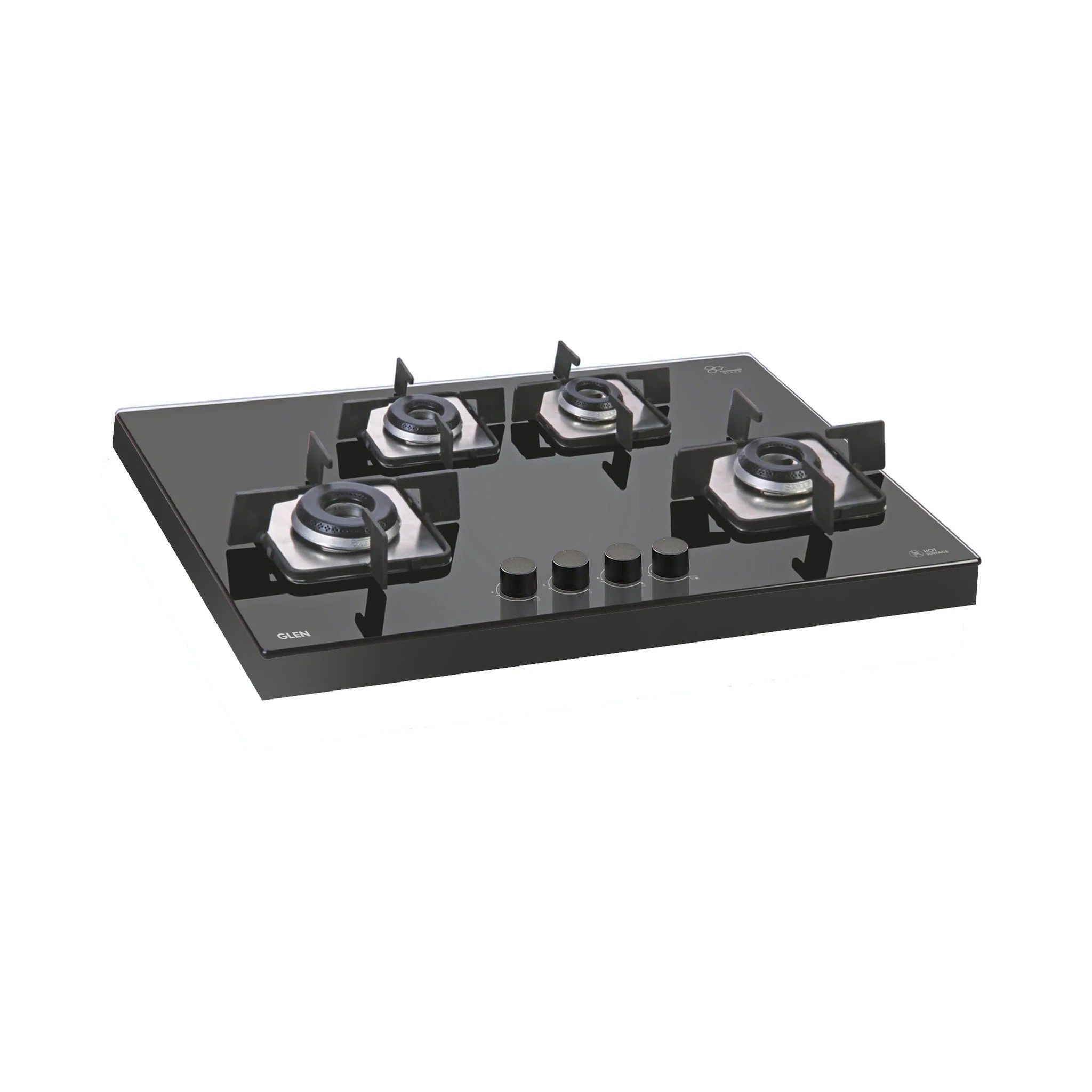4 Burner Glass Hob Top Black Frame Italian Double Ring Burners Auto Ignition (1074 SQF IN)