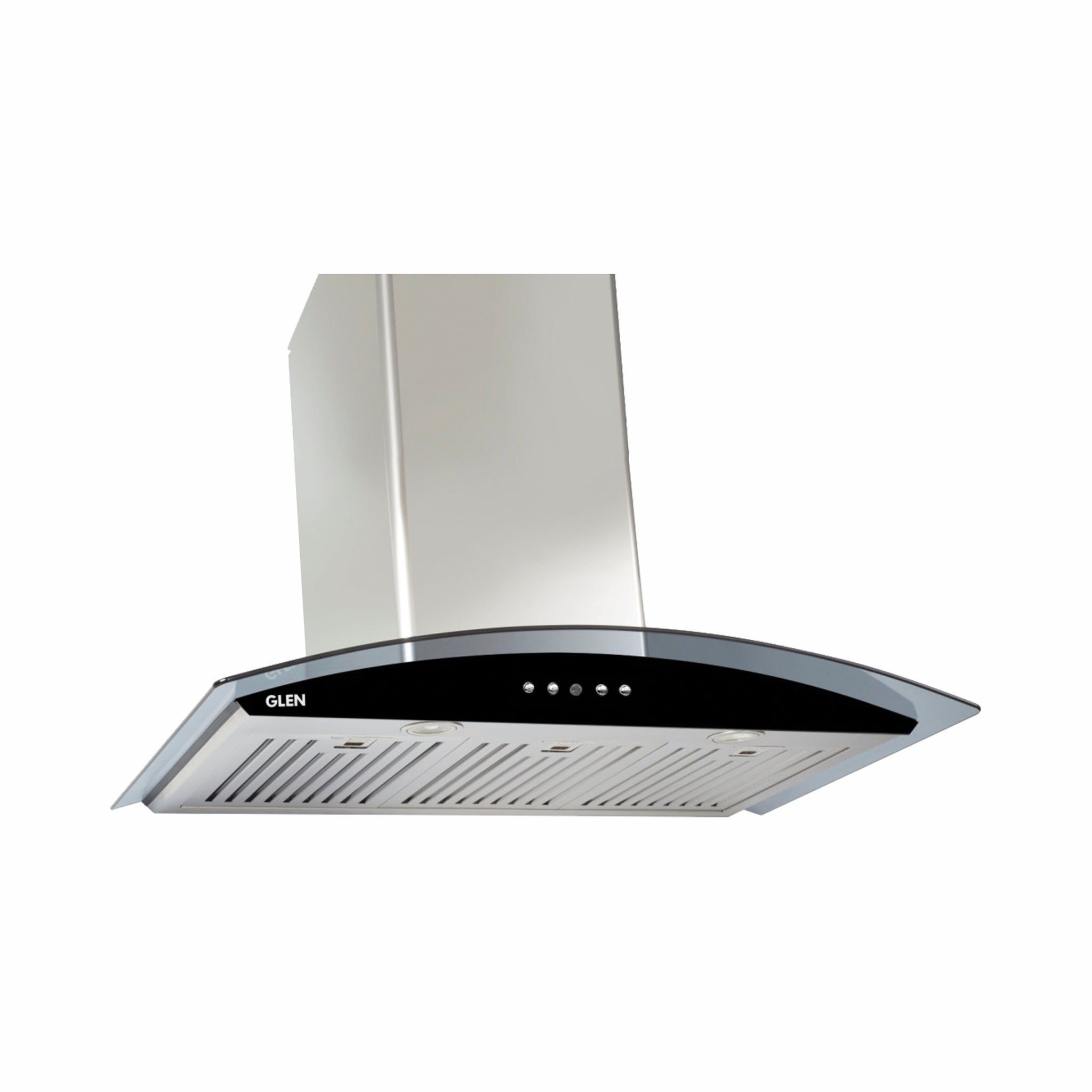Kitchen Chimney Curved Glass, Glass Front Panel Baffle filter 90cm 1250 m3/h -Silver (6071 GF 90)