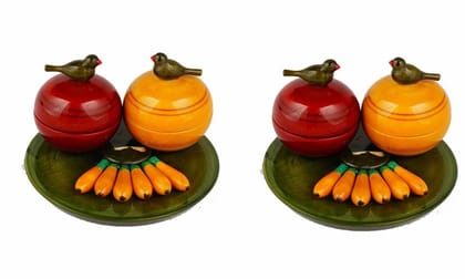 Lepakshi Handicrafts Wooden Home Decorative Etikoppaka Pasupu and Kum Kum and Thambulam Set Lepakshi Handicrafts Wooden Home Decorative Etikoppaka Pasupu and Kum Kum and Thambulam Set