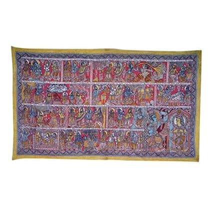 Lepakshi Handicrafts Pen Kalamkari (Hand Painting) Sri Kalahasti Painting Special Work Ramayanam Story Vertical Lepakshi Handicrafts Pen Kalamkari (Hand Painting) Sri Kalahasti Painting Special Work Ramayanam Story Vertical