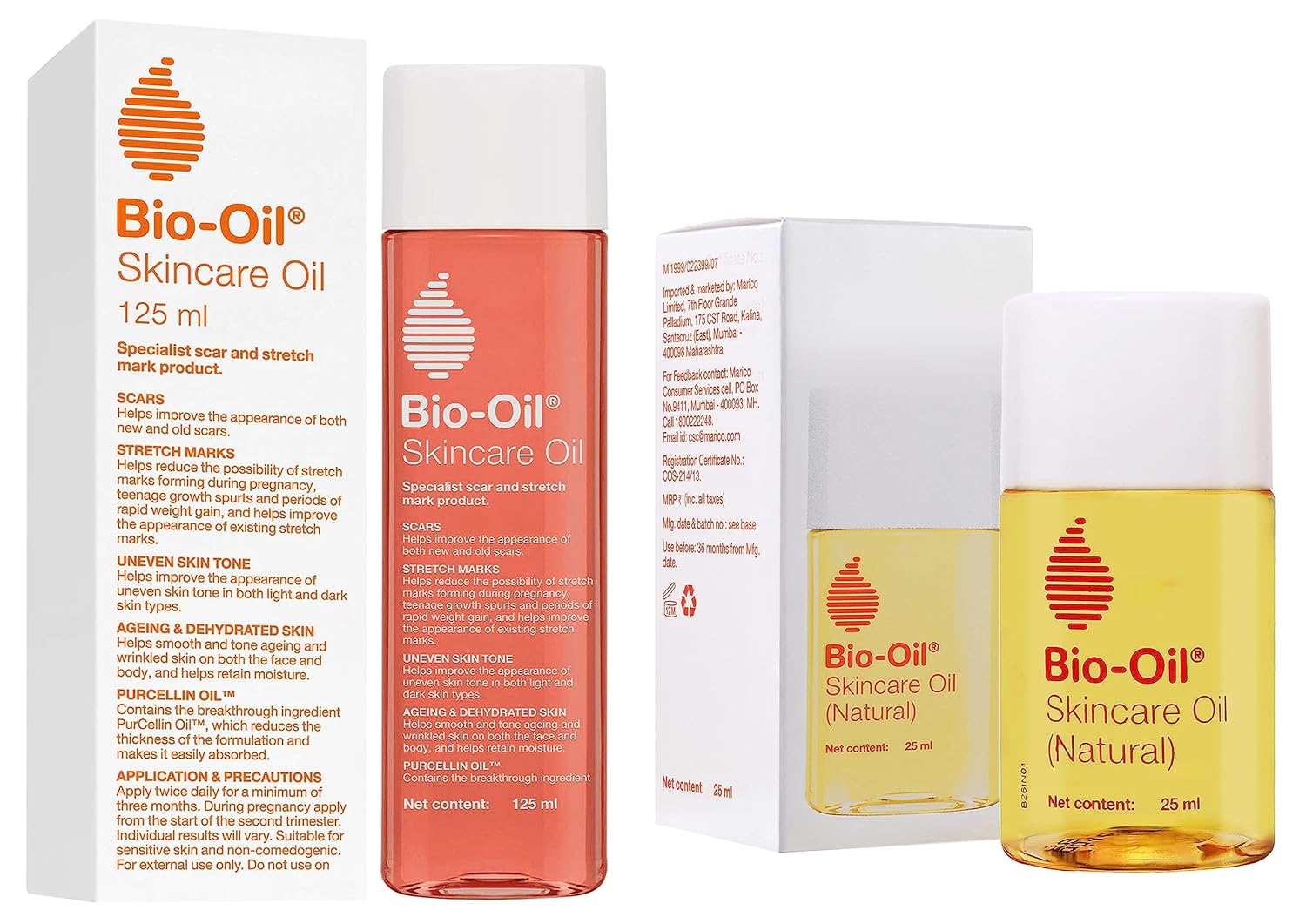 BioOil Original Face & Body Oil Suitable For Scar Removal, 125Ml