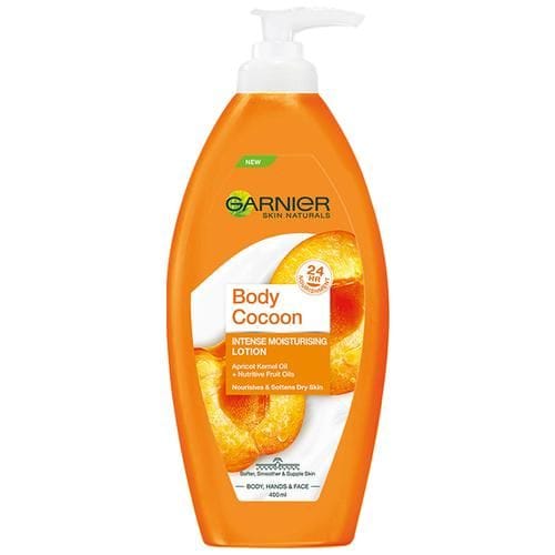 Garnier Body Cocoon Intense Moisturising Lotion, Smoother, Softer & Supple Skin, Apricot Kernel Oil + Nutritive Fruit Oils, 24 Hour Nourishment, 400 Ml