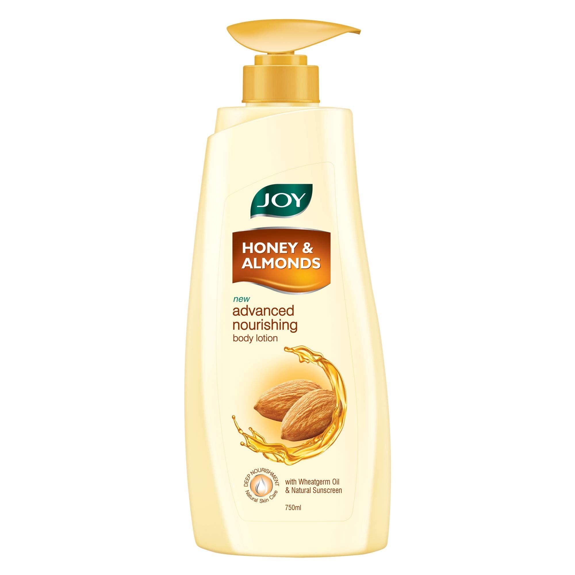 Joy Honey & Almonds Advanced Nourishing Body Lotion (750Ml), Non Sticky Body Moisturizer With Vitamin E & Natural Sunscreen, Summer Body Lotion For Dry Skin
