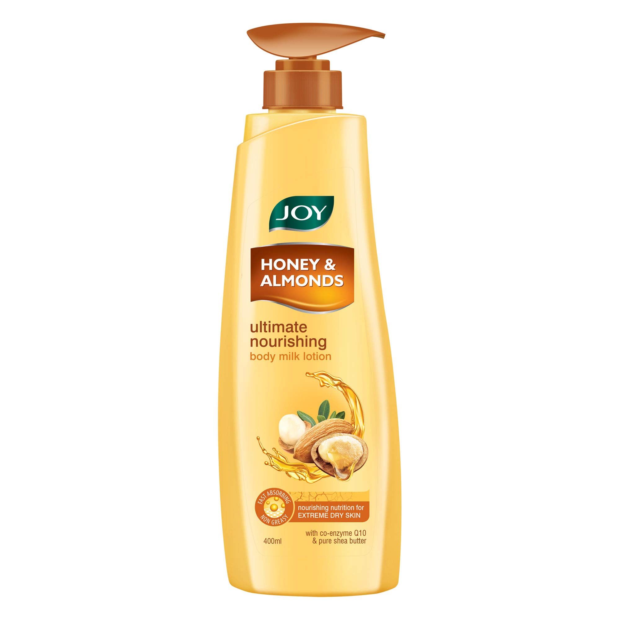Joy Honey & Almonds Body Lotion For Dry Skin (400Ml), Shea Butter Body Lotion For Women & Men With Vitamin E, Quick Absorbing & Non Greasy Body Milk Lotion