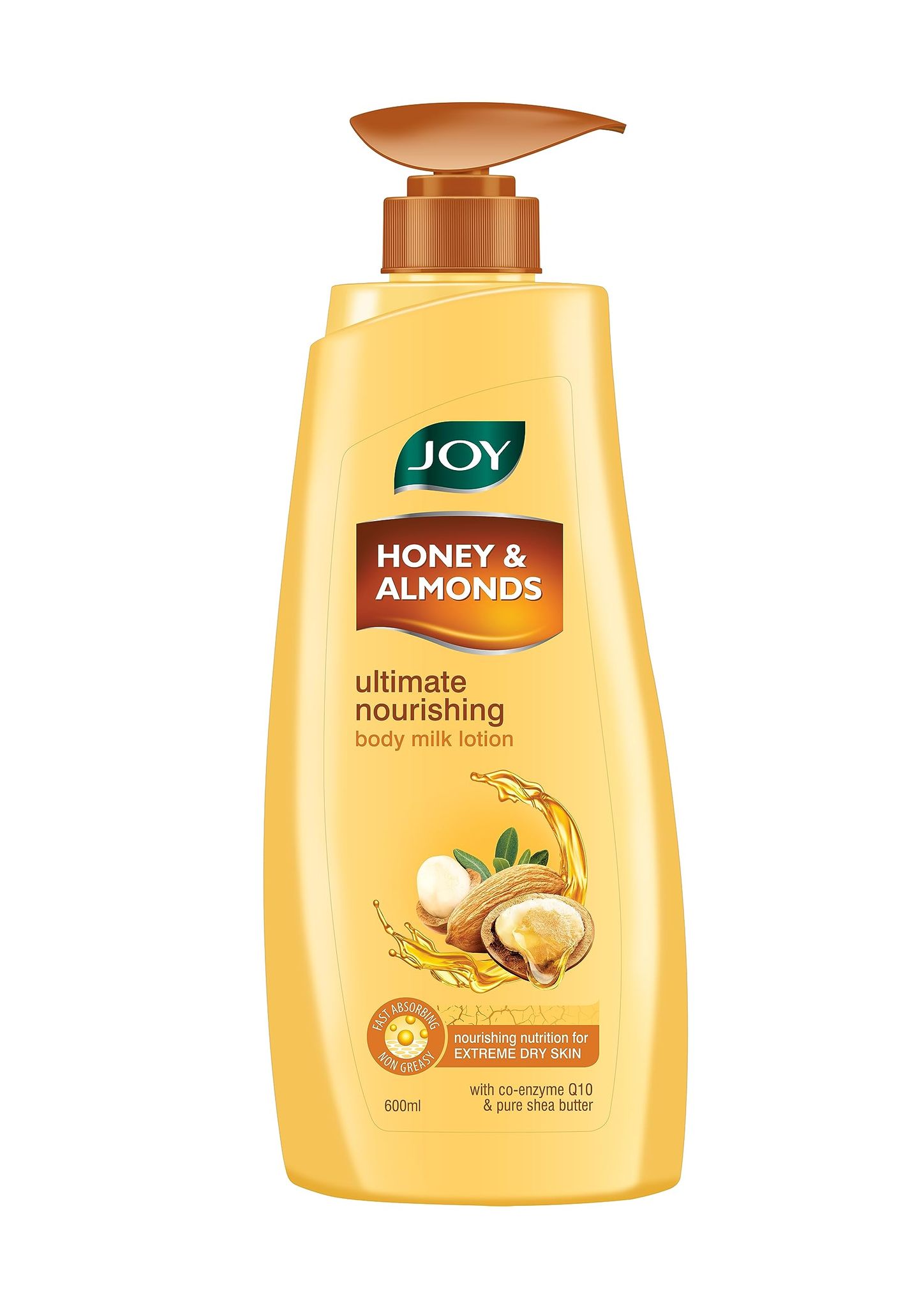 Joy Honey & Almonds Body Lotion For Dry Skin (600Ml), Shea Butter Body Lotion For Women & Men With Vitamin E, Ultimate Nourishing, Fast Absorbing & Non Greasy Body Milk Lotion