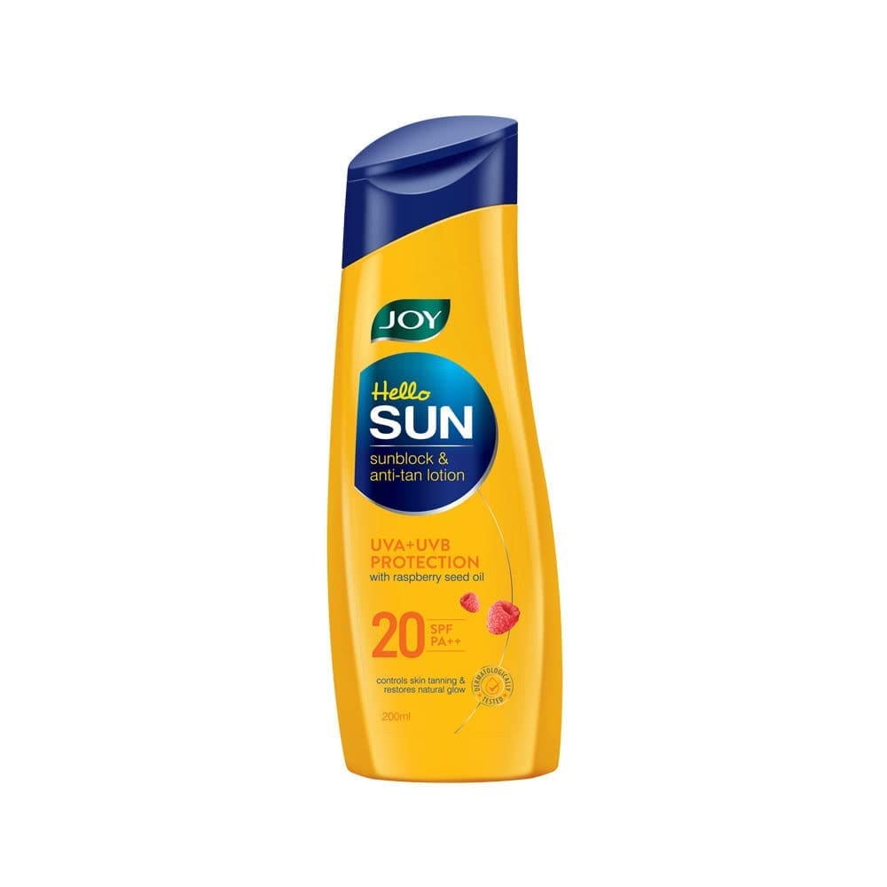 Joy Anti Tan Sunscreen Body Lotion With Spf 20 Pa++ (200Ml), Moisturizes And Controls Tanning Along With Sun Protection, For Oily, Dry, Sensitive & Acne Prone Skin, For Men & Women