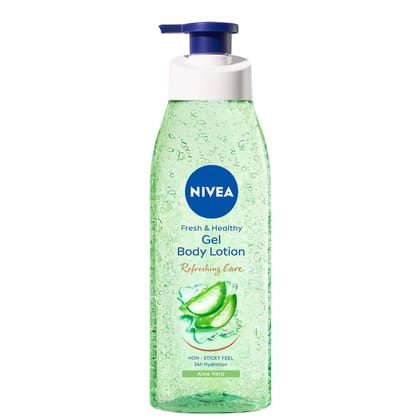 Nivea Gel Body Lotion, 390 Ml, Aloe Vera, Refreshing Care For 24H Hydration, Non, Sticky, Fast Absorbing For Fresh And Healthy Skin