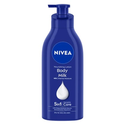 Nivea Nourishing Body Milk, 600Ml Body Lotion, 48 H Moisturization, With 2X Almond Oil, Smooth And Healthy Looking Skin |For Very Dry Skin