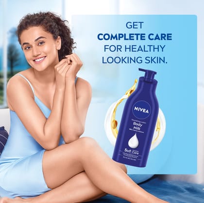 Nivea Nourishing Body Milk, 600Ml Body Lotion, 48 H Moisturization, With 2X Almond Oil, Smooth And Healthy Looking Skin |For Very Dry Skin