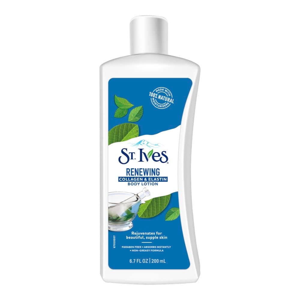 St. Ives Renewing Collagen & Elastin Body Lotion, 100% Natural Moisturizers, Paraben Free, Non, Greasy Formula, Soft & Supple Skin, Imported, 200Ml
