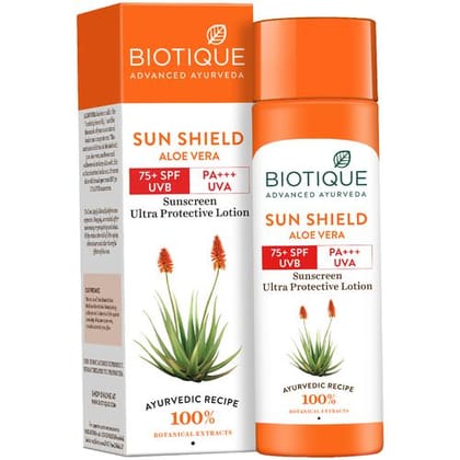 Biotique 75+ Spf Uva/Uvb Sunscreen Ultra Soothing Body Lotion, Bio Vera, 100% Botanical Extracts, 190 Ml