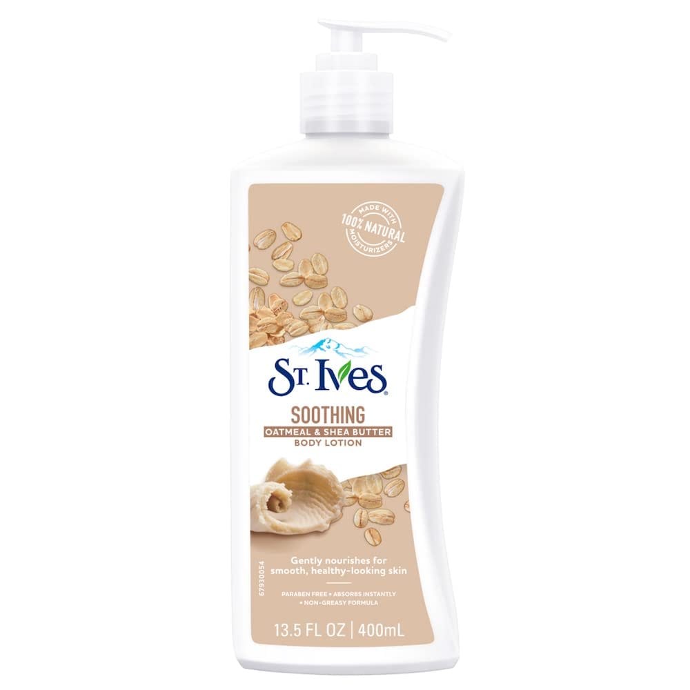 St. Ives Soothing Oatmeal & Shea Butter Body Lotion, 100% Natural Moisturizers, Paraben Free, Non, Greasy Formula, Smooth & Healthy Skin, Imported, 400Ml
