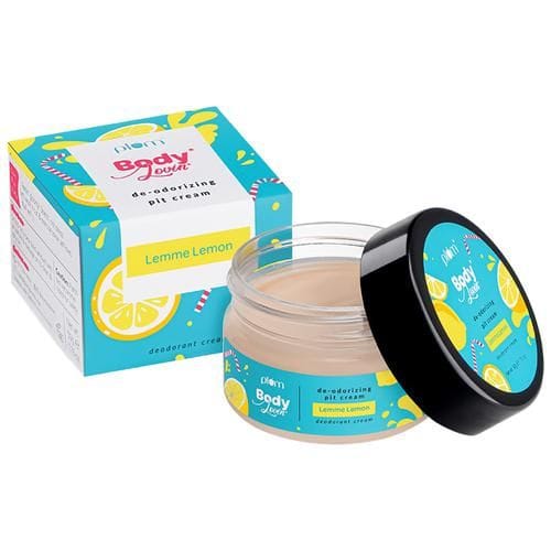 Plum Bodylovin’, De, Odorizing Pit Cream, Lemme Lemon, Aluminum, Free Underarm Deodorant, Eliminates Odour, 50 G