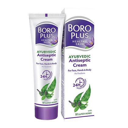 Boro Plus Ayurvedic Antiseptic Multipurpose Cream, For Face, Hand & Body, No Parabens 24 Hrs Moisturiser, 80 Ml