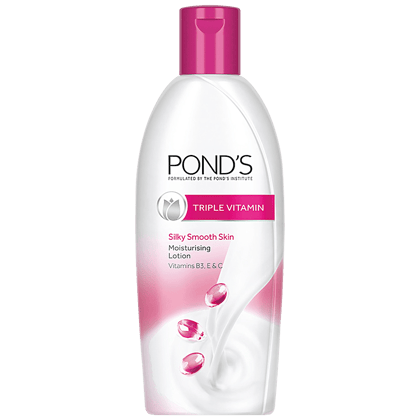 Pond's Triple Vitamin Moisturising Lotion, Silky Smooth Skin, Vitamins B3, E & C, 300Ml