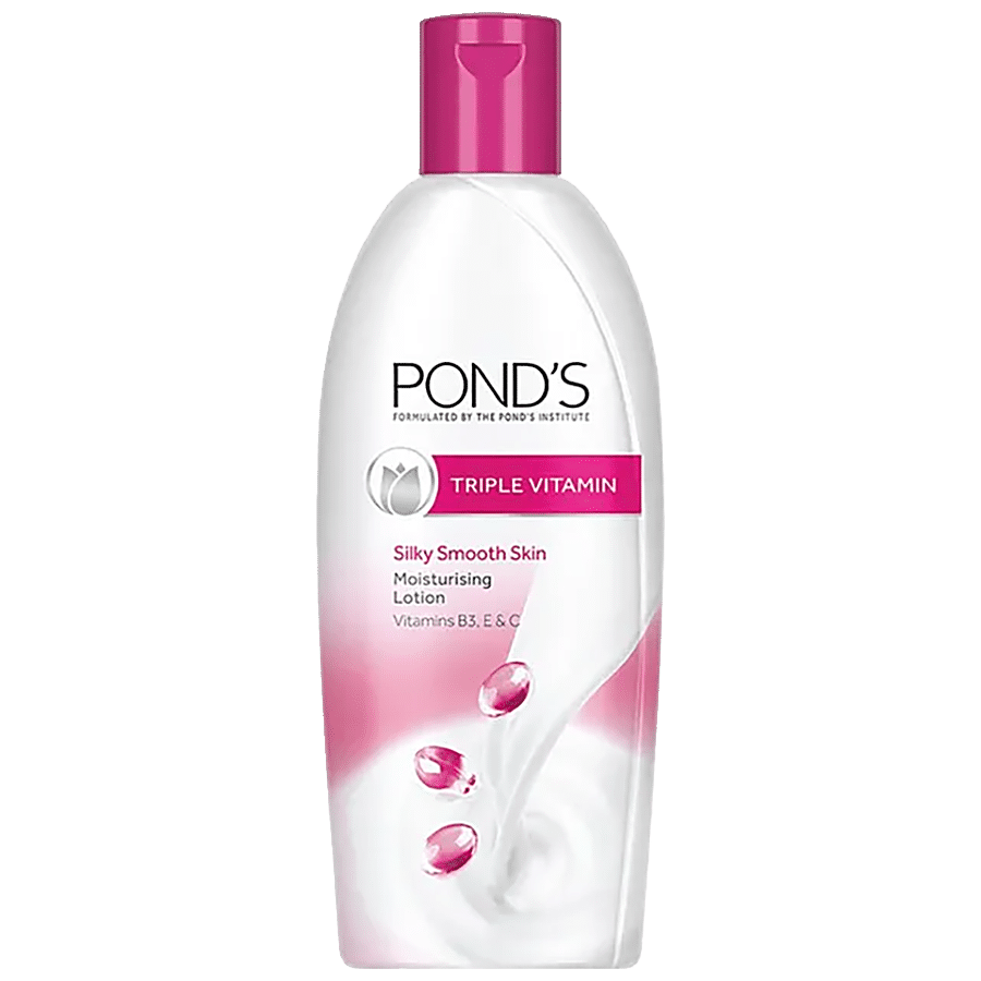 Pond's Triple Vitamin Moisturising Lotion, Silky Smooth Skin, Vitamins B3, E & C, 300Ml