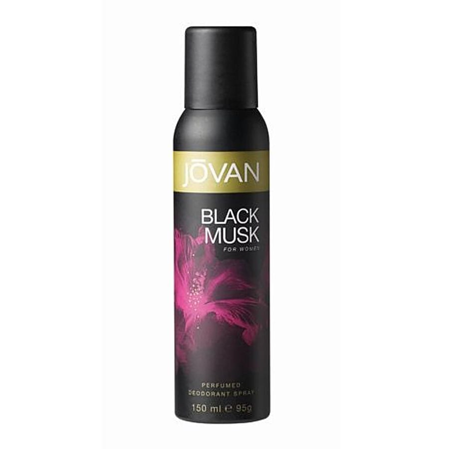 Jovan Deodorant Body Spray For Women, Black Musk, 150 Ml Bottle