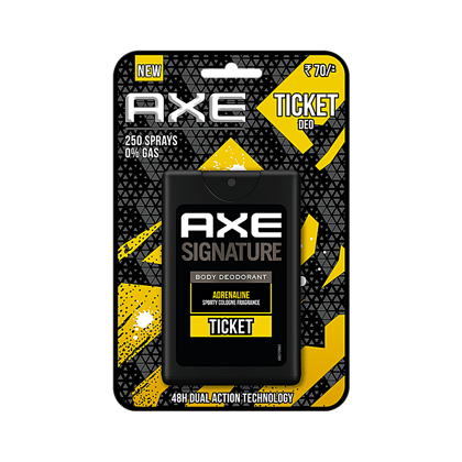 Axe Signature Ticket Pocket Deodorant Bodyspray, For Men, 17Ml