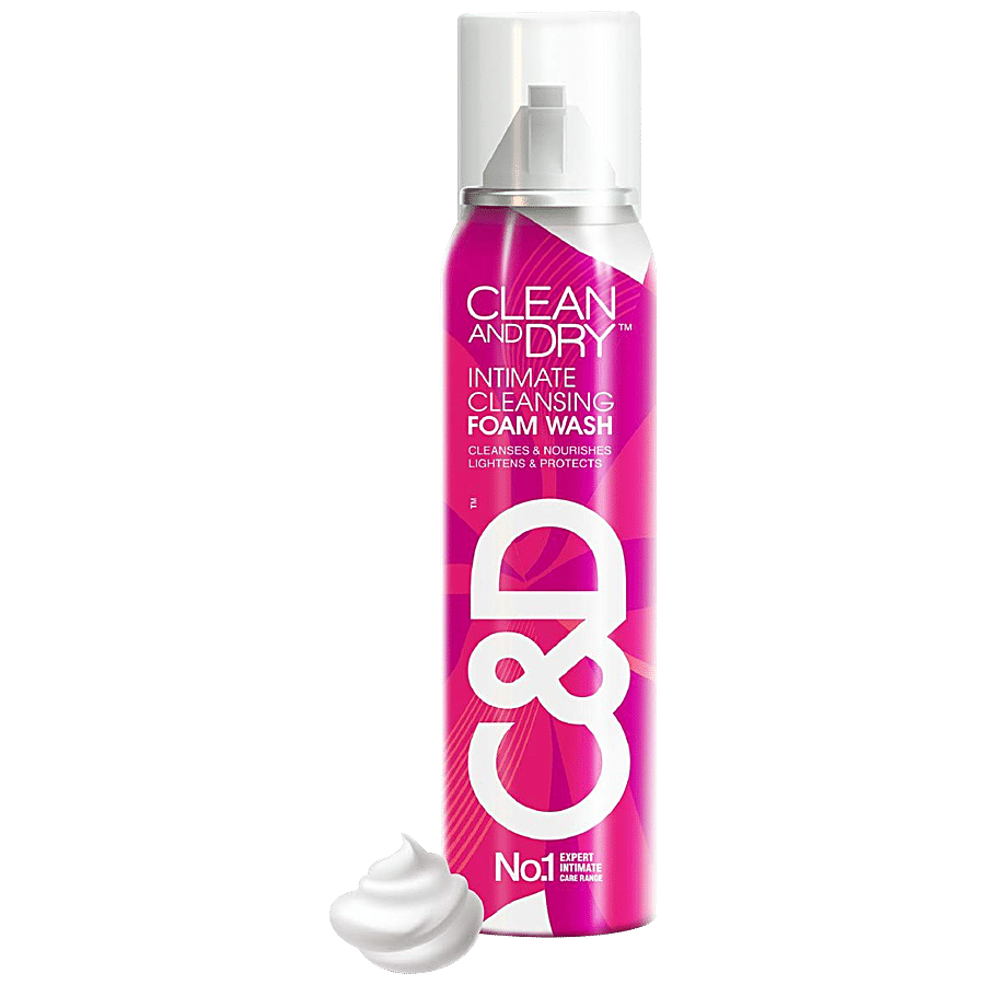Clean And Dry Intimate Hygiene Foam Wash, Cleanses, Nourishes, Lightens & Protects, 85 G