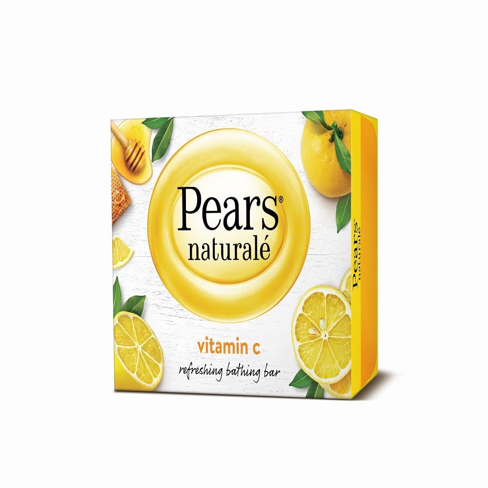 Pears Naturale Refreshing Vitamin C 100G Bathing Bar With Natural Vitamin C Extract, For Refreshed & Radiant Glowing Skin|With Goodness Of 100% Natural Ingredients