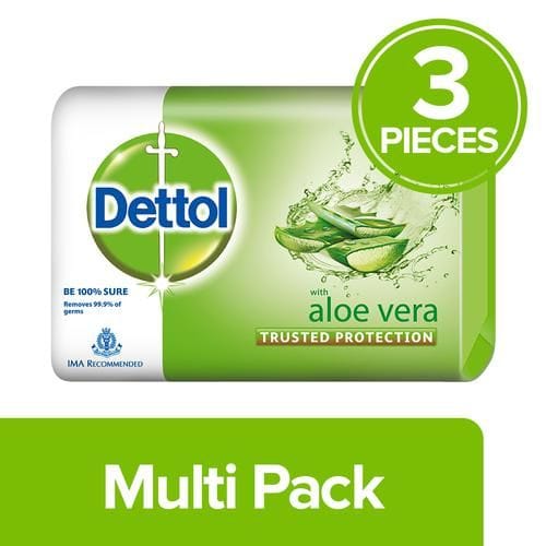 Dettol Aloe Vera Bathing Bar Soap, 100 G (Pack Of 3)