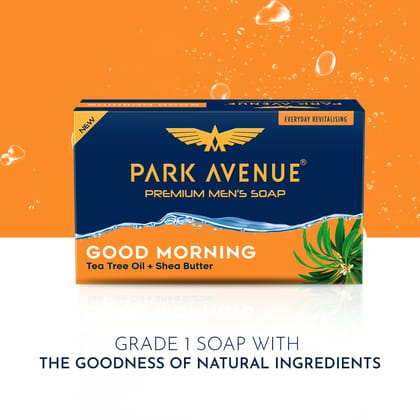 Park Avenue Premium Mens Soap, Tea Tree Oil+Shea Butter, 125G (Buy 3 Get 1)