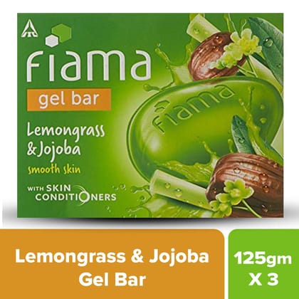 Fiama Gel Bar, Lemongrass And Jojoba For Smooth Skin, With Skin Conditioners, 125G (Pack Of 3)