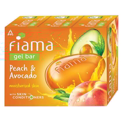 Fiama Gel Bar Peach And Avocado For Moisturized Skin, With Skin Conditioners, 125G Soap (Pack Of 3) Fiama Gel Bar Peach And Avocado For Moisturized Skin, With Skin Conditioners, 125G Soap (Pack Of 3)