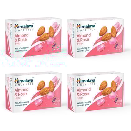 Himalaya Herbals Soap, Almond And Rose, 125G (Pack Of 4, Save Rupees 20)