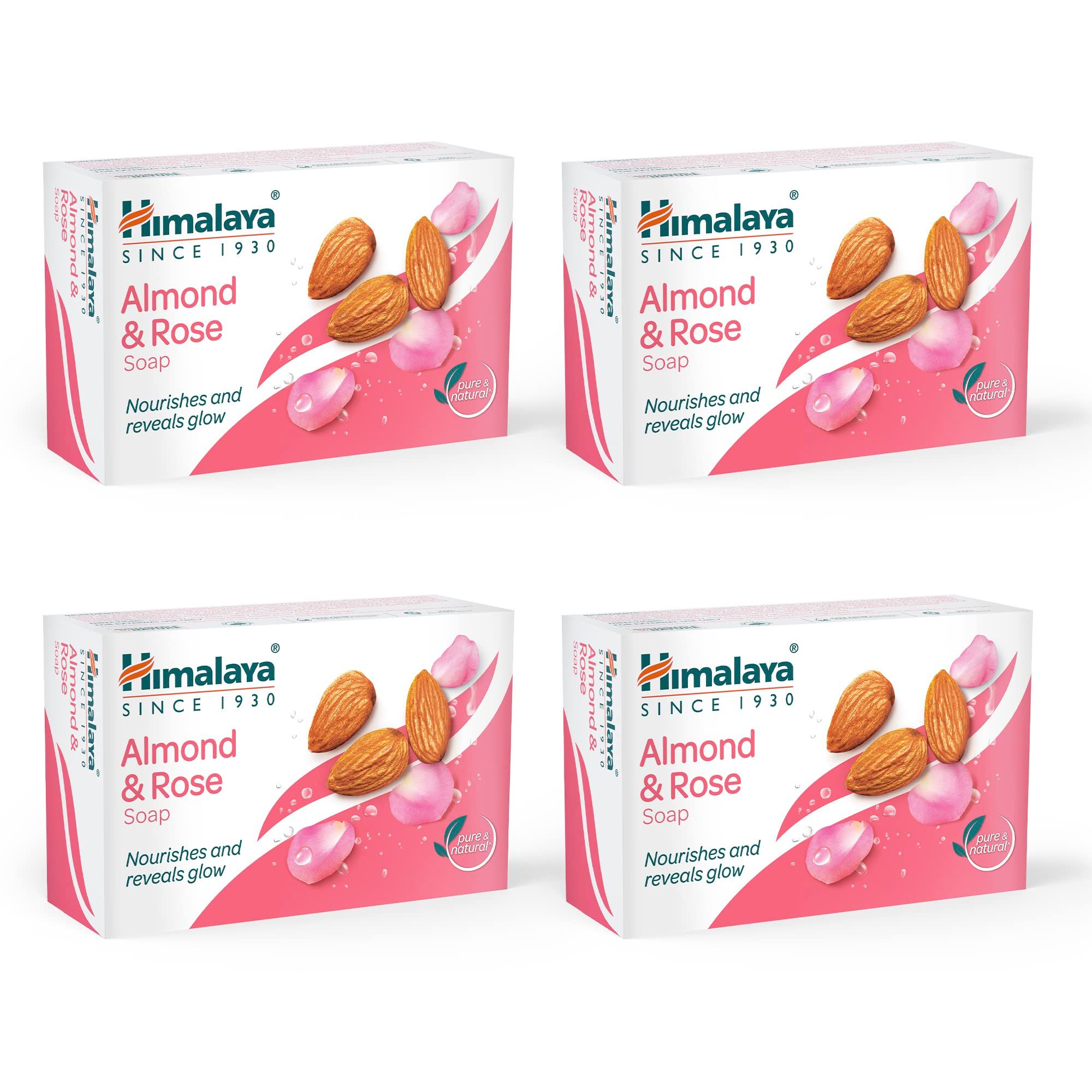 Himalaya Herbals Soap, Almond And Rose, 125G (Pack Of 4, Save Rupees 20)