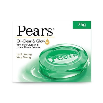 Pears Oil Clear & Glow Soap Bar, 75 G