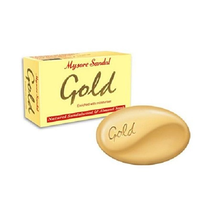Mysore Sandal Gold Natural Sandalwood & Almond Soap, Enriched With Moisturizer, 125 G