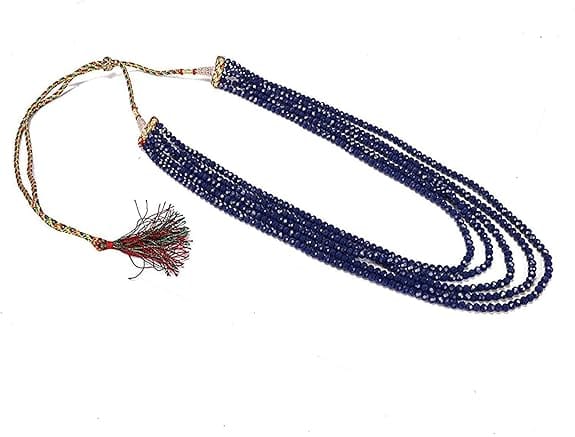 Manbhar Gems - Semi Precious Crystal Gemstone Beads Five Layer Necklace For Girl and Women Round Faceted Beaded Mala Fashion Jewellery