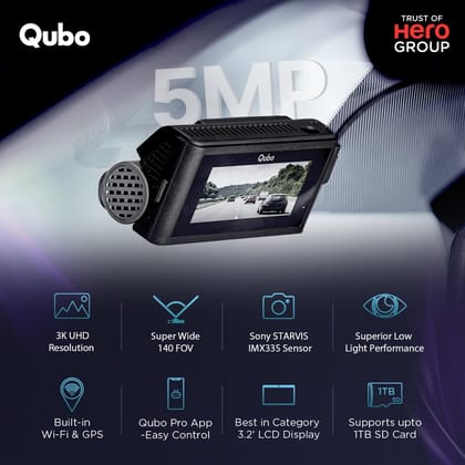 Qubo Car Dash Camera True 3K