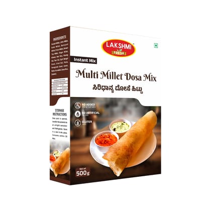 Lakshmi Fresh Multi Millet Dosa Mix 500g | Instant & Gluten-Free | High-Fiber, Healthy Millet Dosa Mix