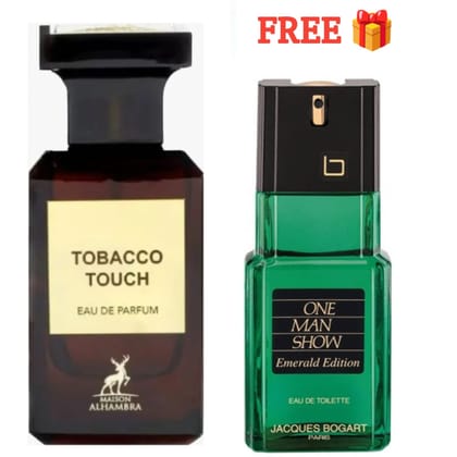 Maison Alhambra Tobacco Touch Eau De Parfum – 80ml | Luxury Long-Lasting Fragrance for Men | Get Free One Man Show Emerald Perfume 100ml