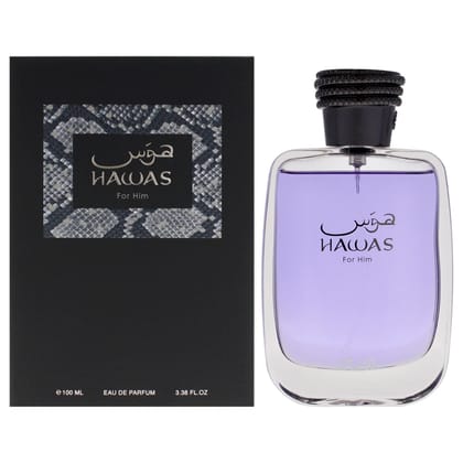 Rasasi Hawas for Him 100ml EDP Perfume Spray with Free UCB Hot 100ml Perfume Spray for Men