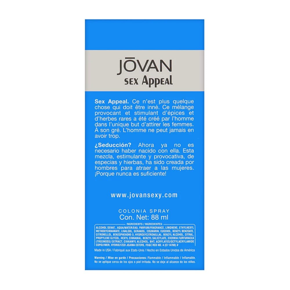 Jovan Sex Appeal 88ML Unisex Perfume Spray Special Offer Buy 1 Get 1 Free Perfume Limited Offer