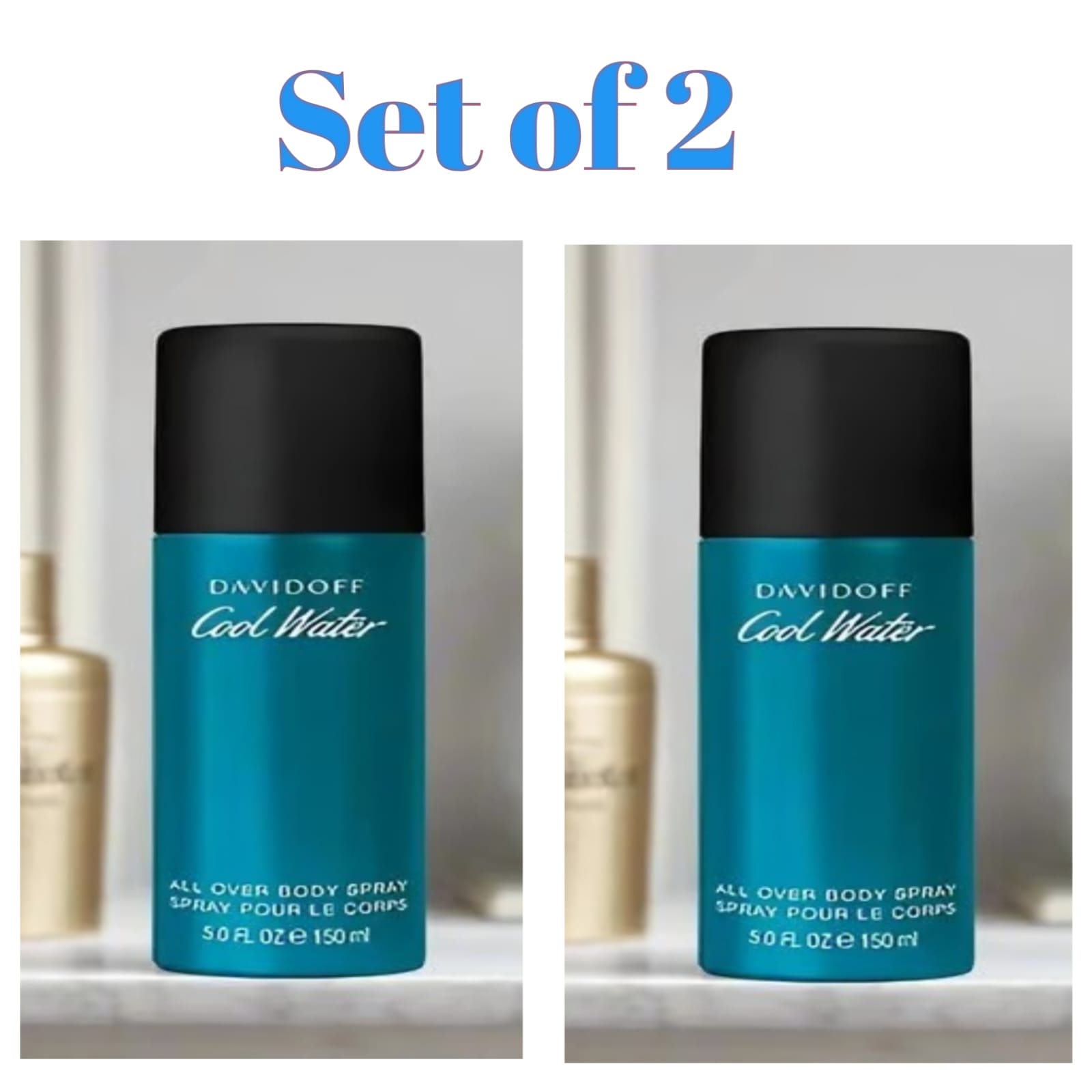 Davidoff Cool Water Deodorant Spray for Men 150ml Set Of 2 Perfume