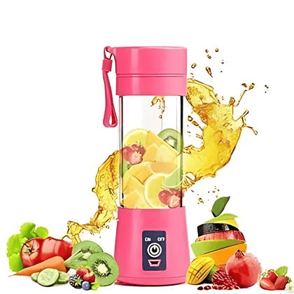 Portable 6-Blade, USB Rechargeable Mini Juicer Blender, Electric, Bottle, Grinder Mixer, Personal Size - (Multicolor)