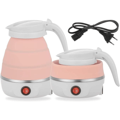Folding Electric Kettle, Fast Boiling, Portable Electric Kettle, 600ml Boil Dry Protection, 100-240V Food Grade Silicone Foldable Kettle (White, Blue), 600 watts Folding Electric Kettle, Fast Boiling, Portable Electric Kettle, 600ml Boil Dry Protection, 100-240V Food Grade Silicone Foldable Kettle (White, Blue), 600 watts