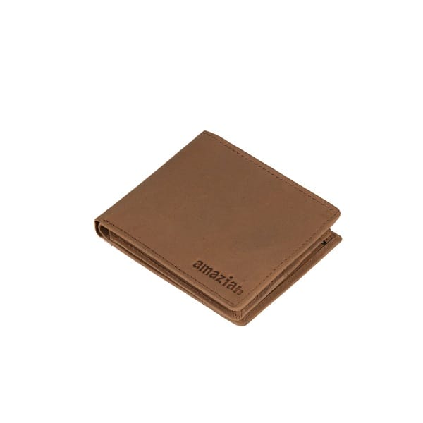 Brown Leather Bifold Wallet for Men with RFID Blocking Technology